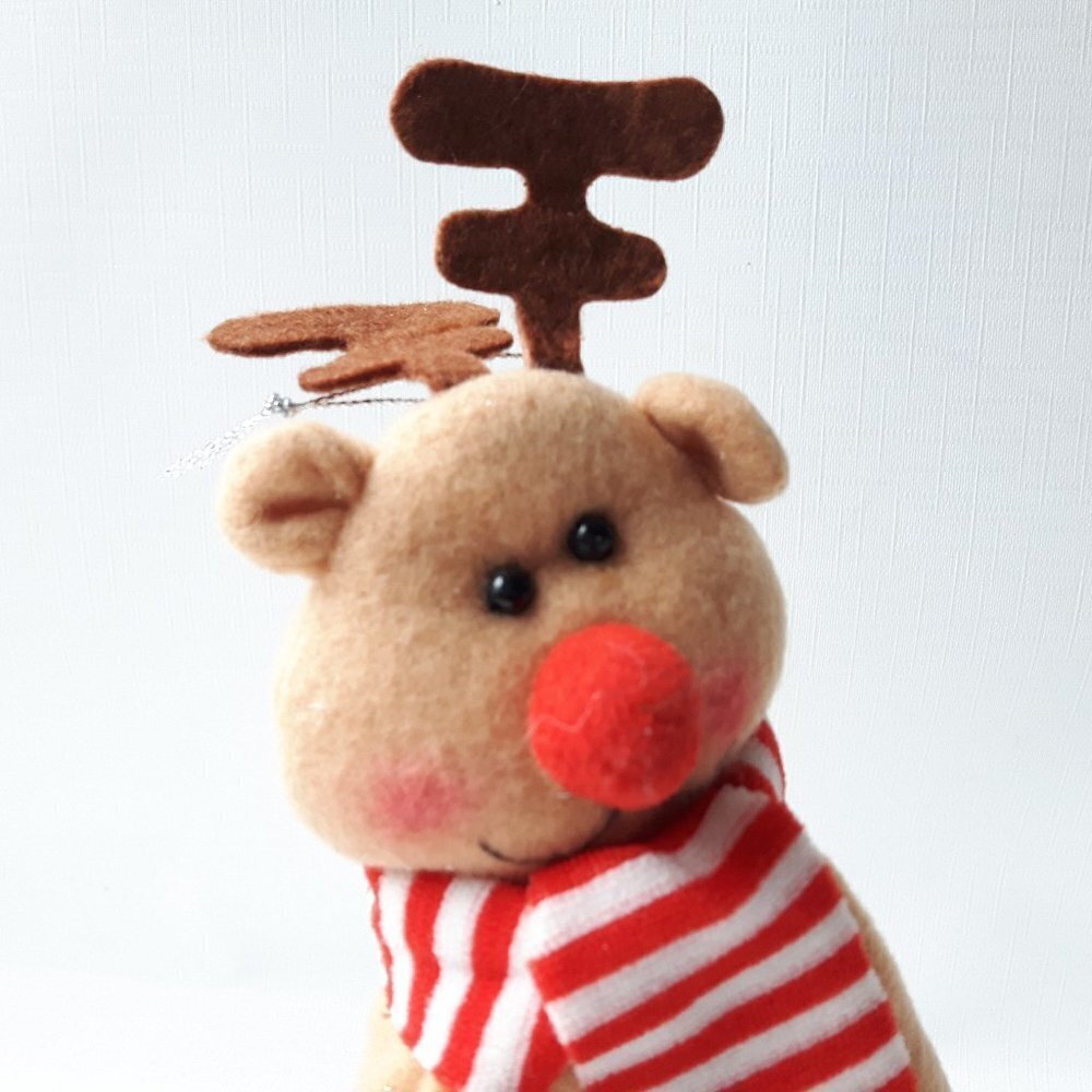 Blushing Rudolph Reindeer Christmas Tree Topper - Picture 2 of 4